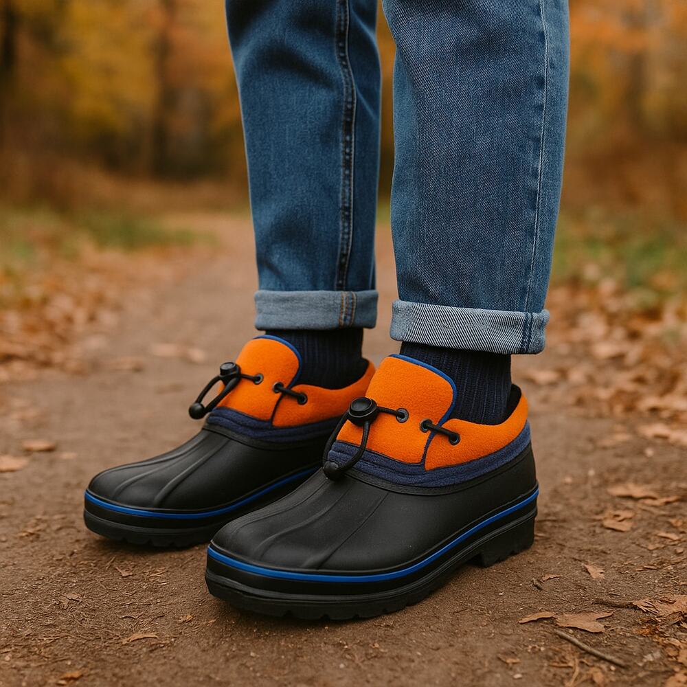 Bass Brazos Vintage Duck Shoes 8M Fleece Slip-on Waterproof Winter Rain Clogs